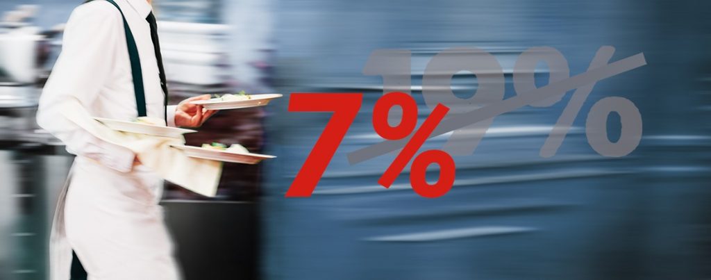 In der Gastronomie Umsatzsteuersenkung Speisen auf 7 %