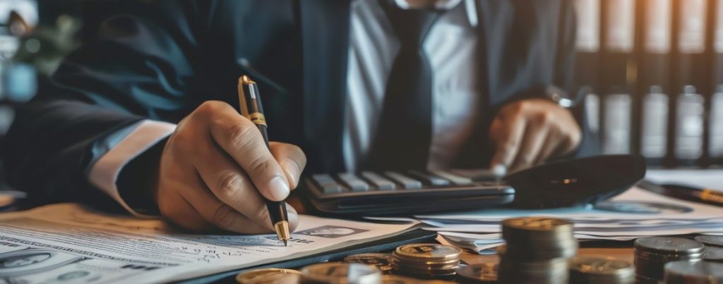 Steuerberater prüft Krypto-Unterlagen im Rahmen eines Full-Service-Angebots zur Krypto-Besteuerung.