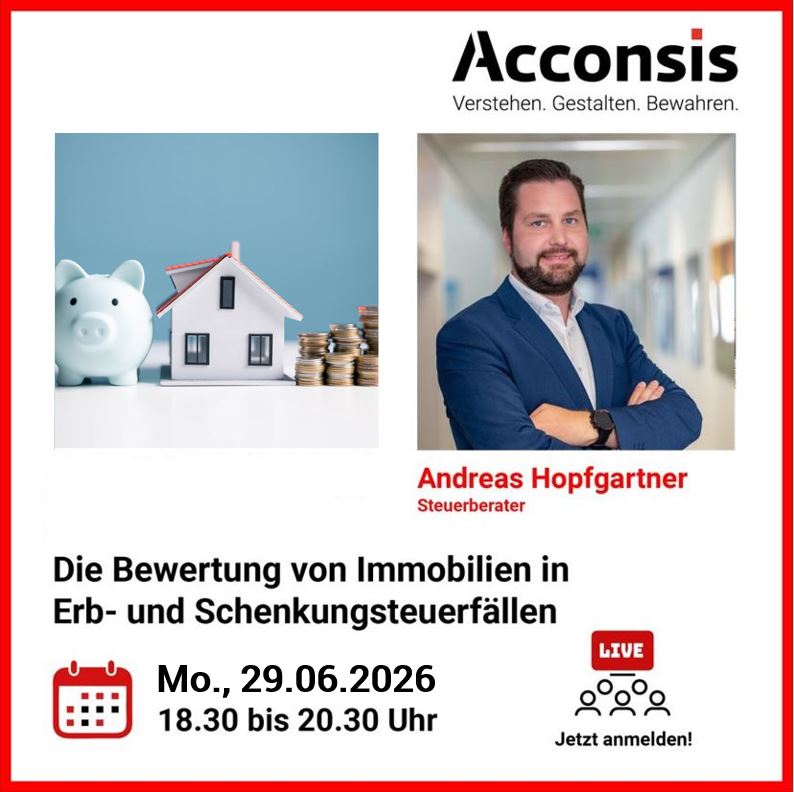Seminarankündigung Die Bewertung von Immobilien in Erb- und Schenkungsteuerfällen