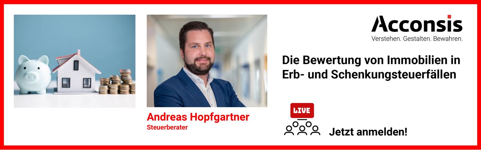 Seminarankündigung Die Bewertung von Immobilien in Erb- und Schenkungsteuerfällen